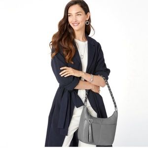 Brighton Barbados Ziptop Hobo Leather Purse